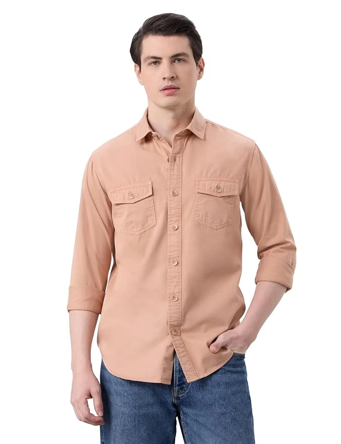 Van Heusen Men Cotton Modern Fit Casual Oxford Stripes Shirts| Effortless Ironin
