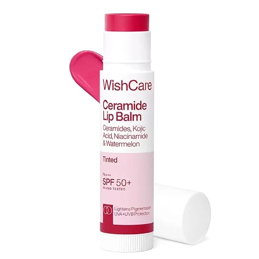 WishCare Tinted Lip Balm SPF 50 PA++++ | Brightening Lip Balm for Dark Lips | In