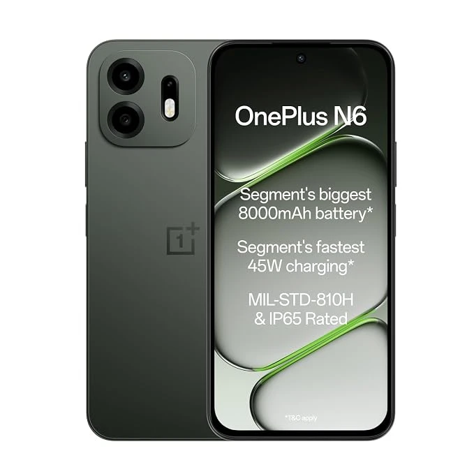 OnePlus N6 | 6GB+128GB | Midnight Green | Segment's Biggest 8000mAh Battery | Se